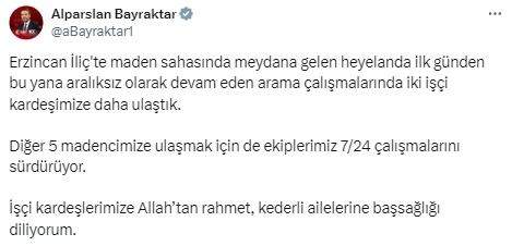Erzincan İliç'teki maden kazasında 2 işçinin daha cansız beden bulundu
