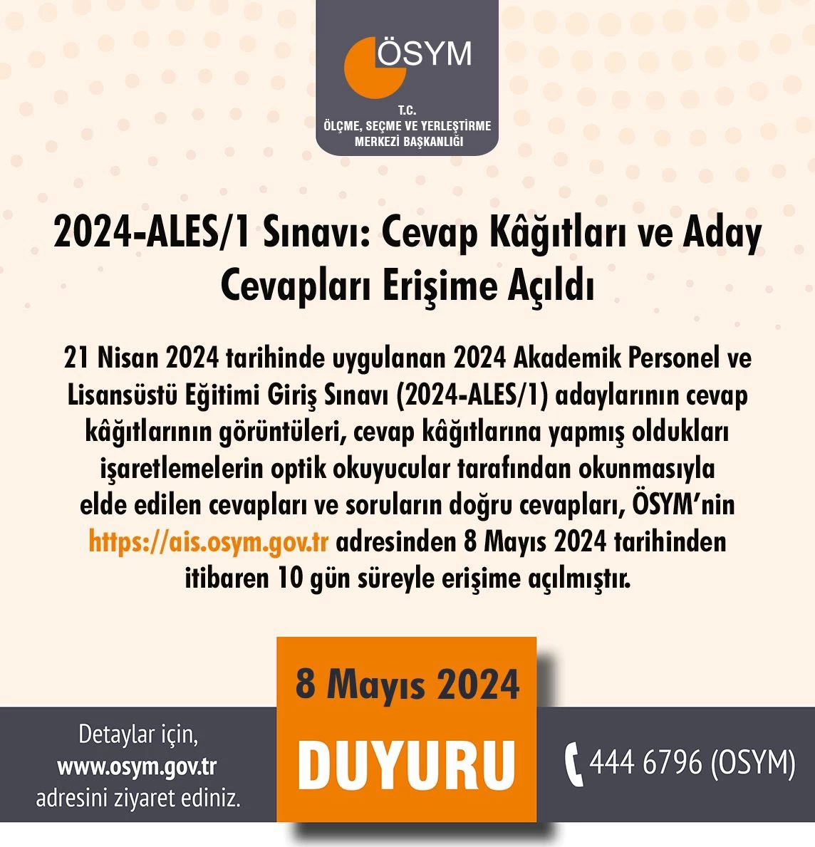 ALES 2024 Sonuçları açıklandı! ALES 2024 sonuçları sorgulama ekranı