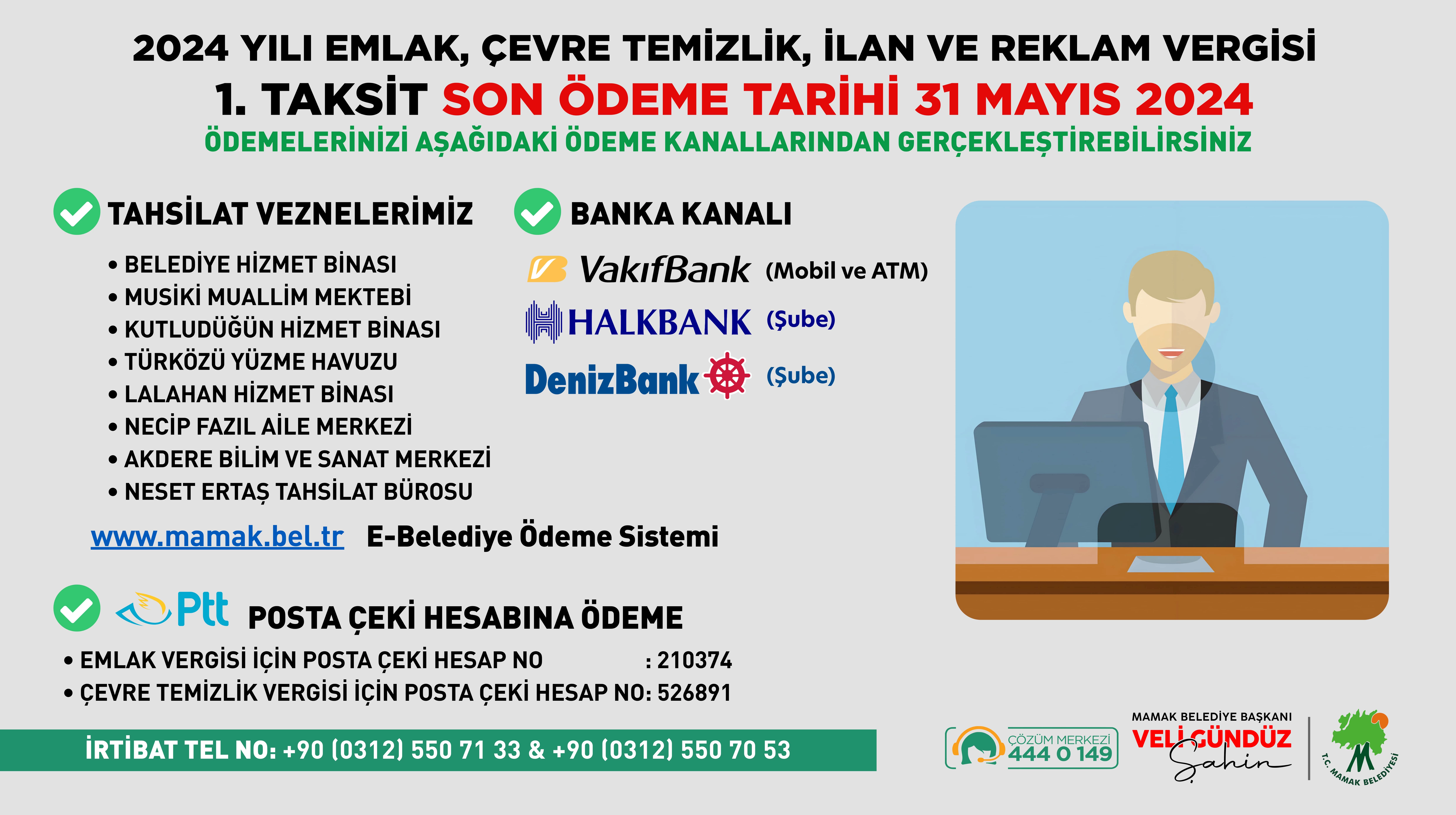 Mamak Belediyesi vergi mükellefleri için uyarı mesajı yayınladı