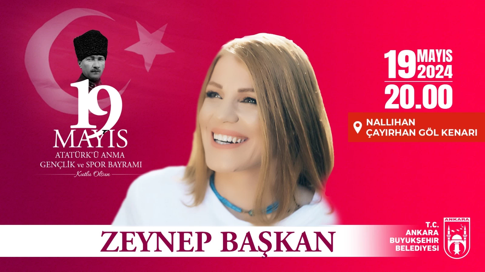 ABB 19 Mayıs'ta Zeynep Başkan konserini Nallıhan’da düzenleyecek