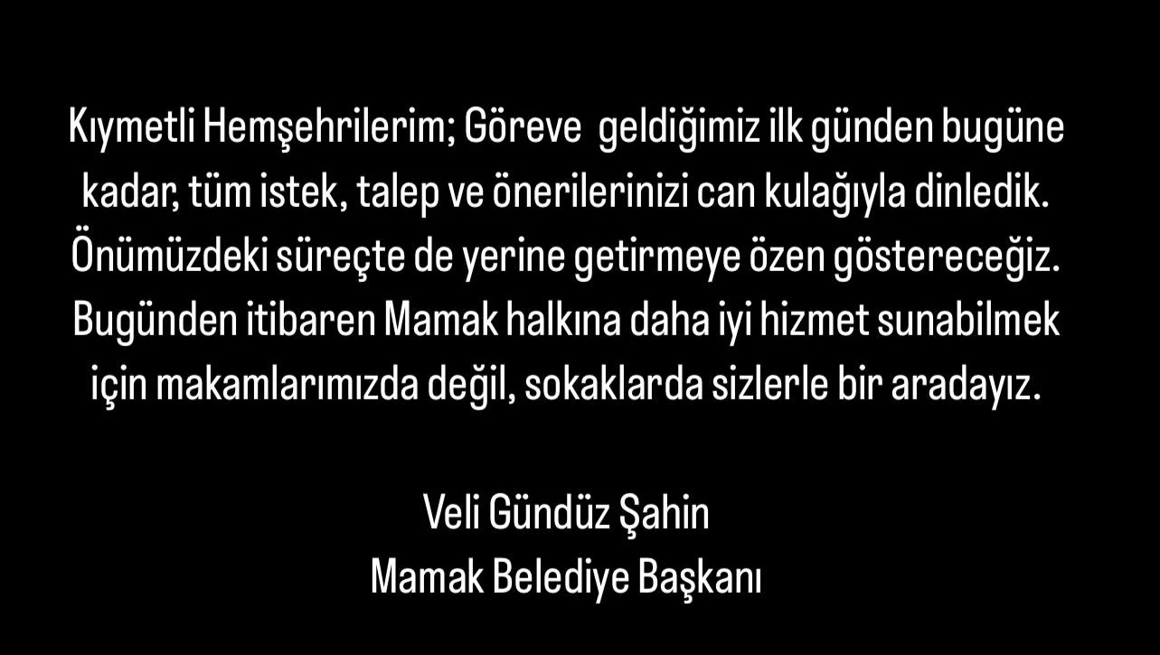 Mamak Belediye Başkanı Şahin'den vatandaşa not! Makamımızda değil sokaklarda sizlerle bir aradayız