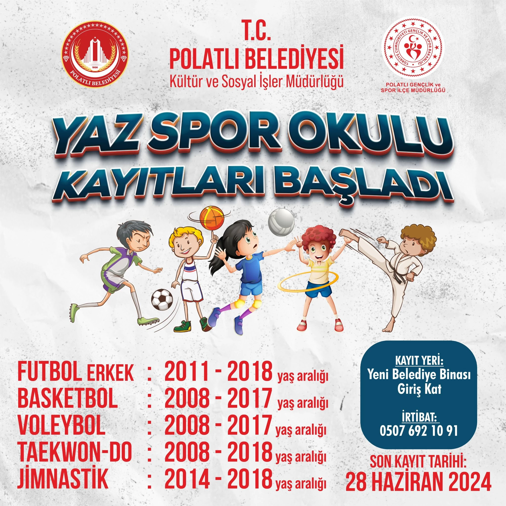 Polatlı Belediyesi Yaz Spor Okulları için kayıtları almaya başladı