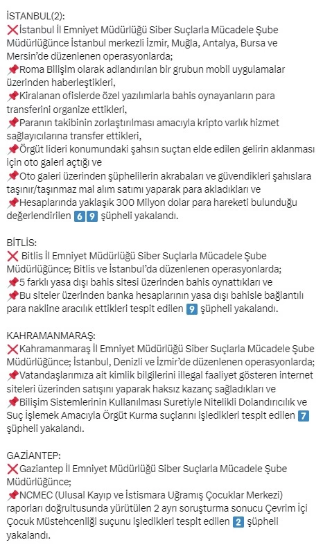 Aralarında Ankara'nın da olduğu 34 ilde Sibergöz 40 operasyonu! 181 kişi gözaltına alındı - Resim : 2