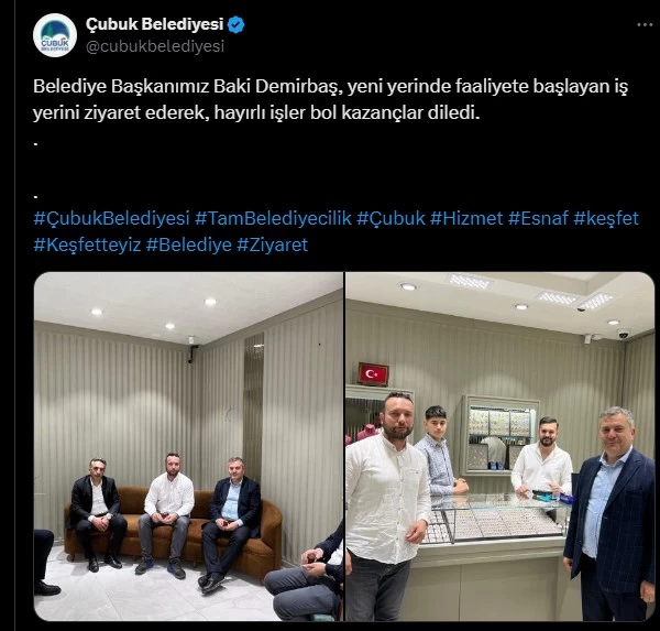 Çubuk Belediye Başkanı Baki Demirbaş yeni iş yerlerini ziyaret etti - Resim : 2