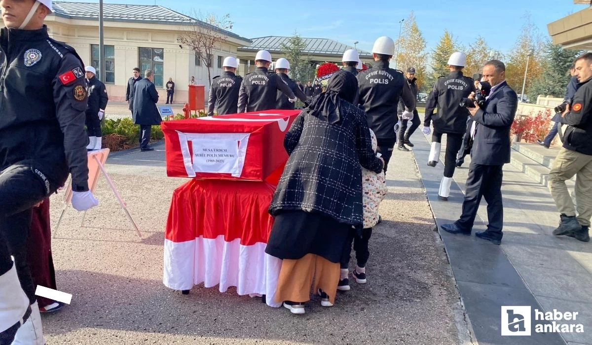 Bakan Göktaş'ın koruma ekibindeki şehit polis memuru için tören düzenlendi!