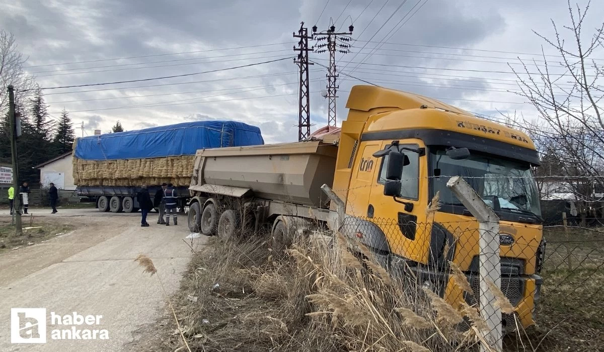 Ankara'da 2 tır birbirine girdi! 1 yaralı