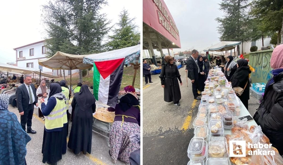 Pursaklar Belediye Başkanı Çetin ilçedeki kadınların Filistin için düzenlediği mitinge katıldı!