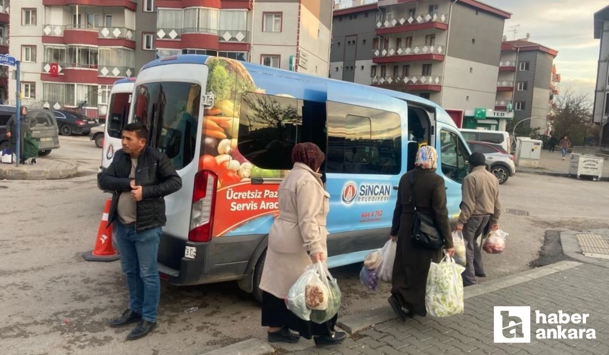 Sincan Belediyesi'nden ilçe vatandaşlarına ücretsiz pazar servisi