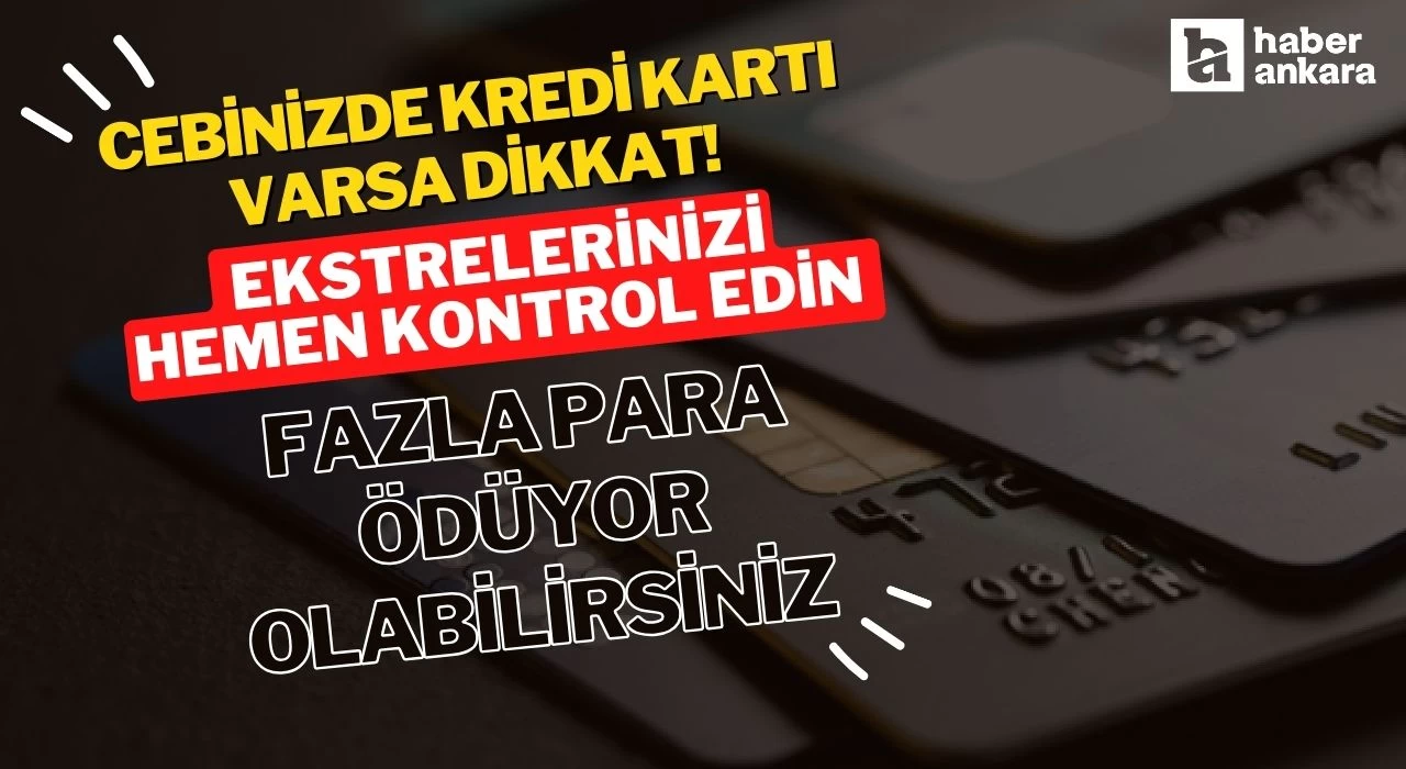 Cebinizde kredi kartı varsa dikkat! Ekstrelerinizi hemen kontrol edin fazla para ödüyor olabilirsiniz