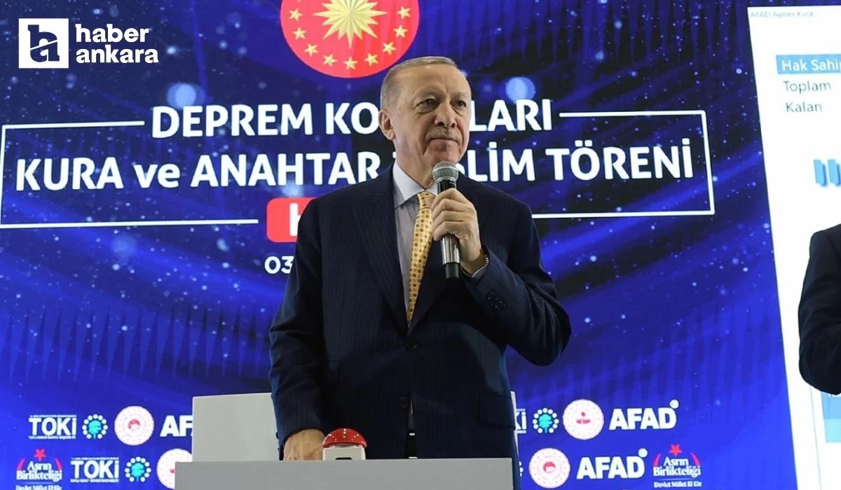 Cumhurbaşkanı Erdoğan duyurdu! 2 ayda 75 bin konutu teslim edeceğiz
