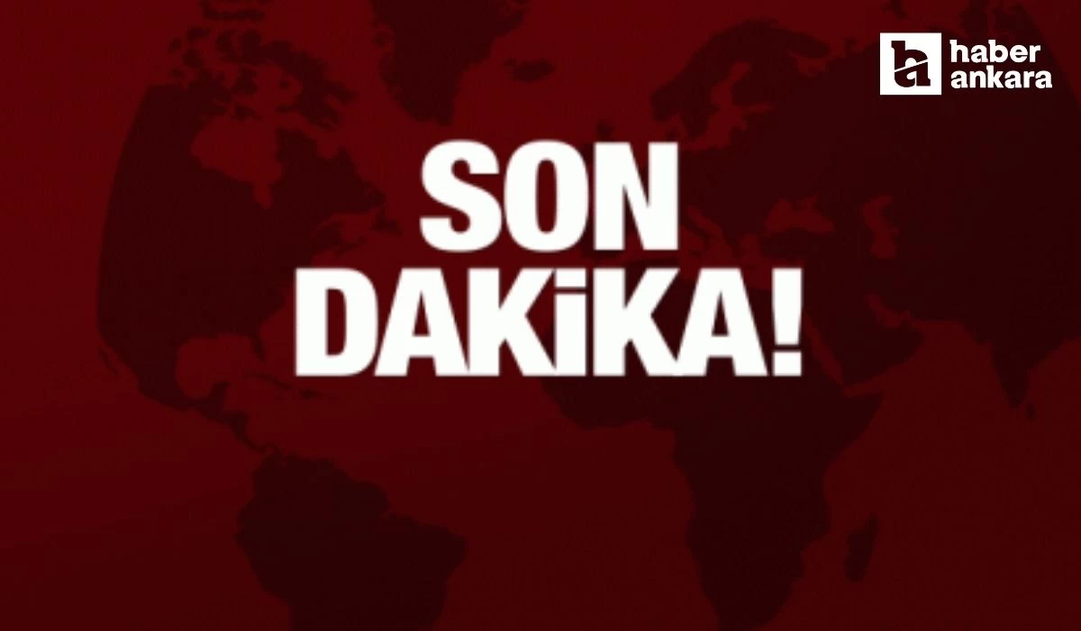 Ankara Sincan'da bayrak asan vinç yan yattı!