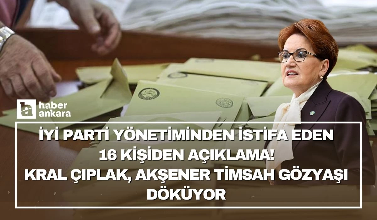 İYİ Parti yönetiminden istifa eden 16 kişiden açıklama! Kral Çıplak, Akşener timsah gözyaşı döküyor