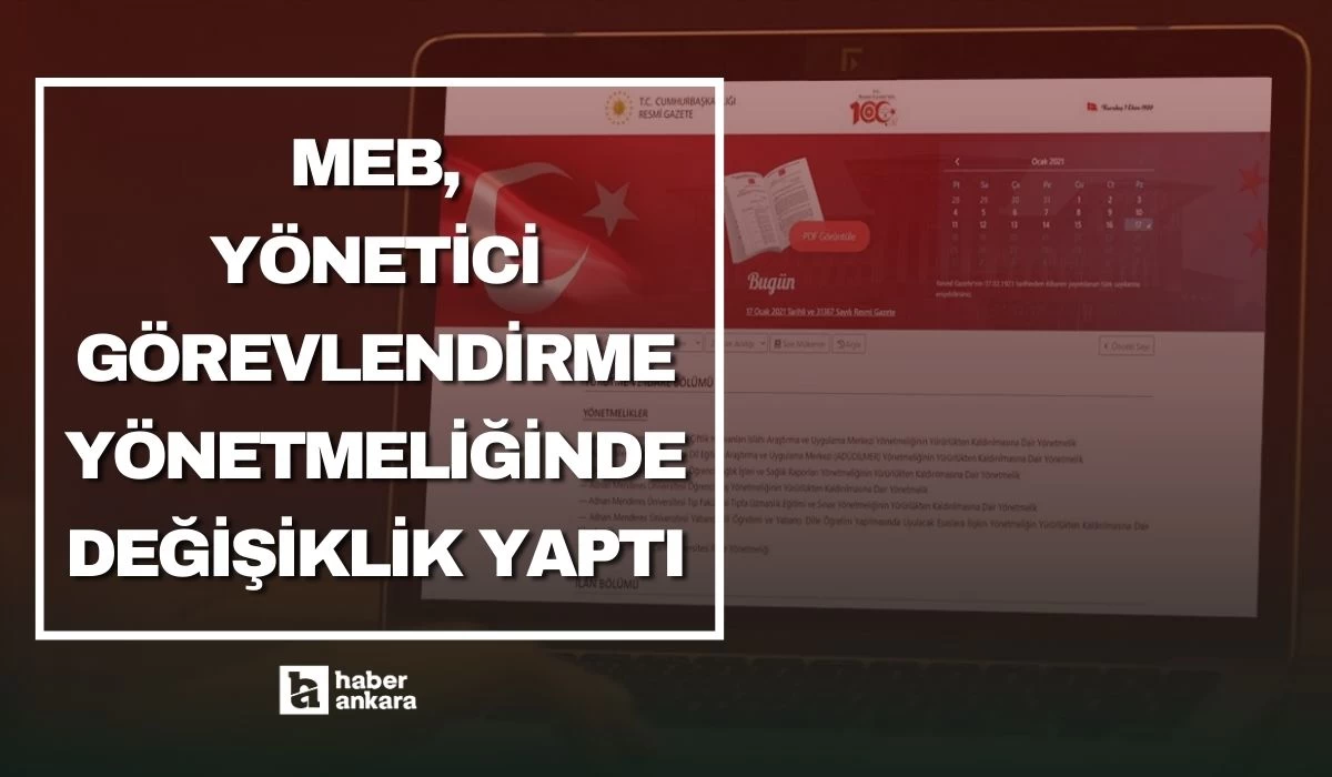 Resmi Gazete'de yayımlandı! MEB yönetici görevlendirme yönetmeliğinde değişiklik