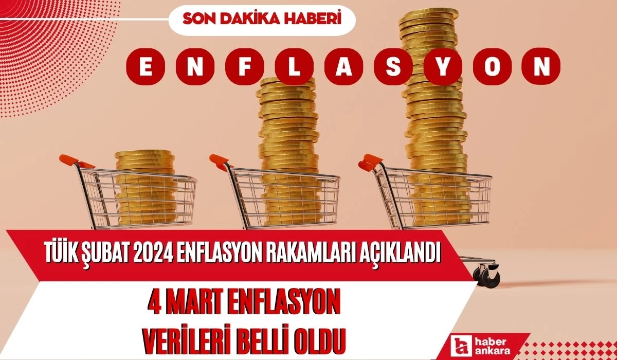 TÜİK Şubat 2024 enflasyon rakamlarını son dakika açıkladı! 4 Mart enflasyon verileri belli oldu