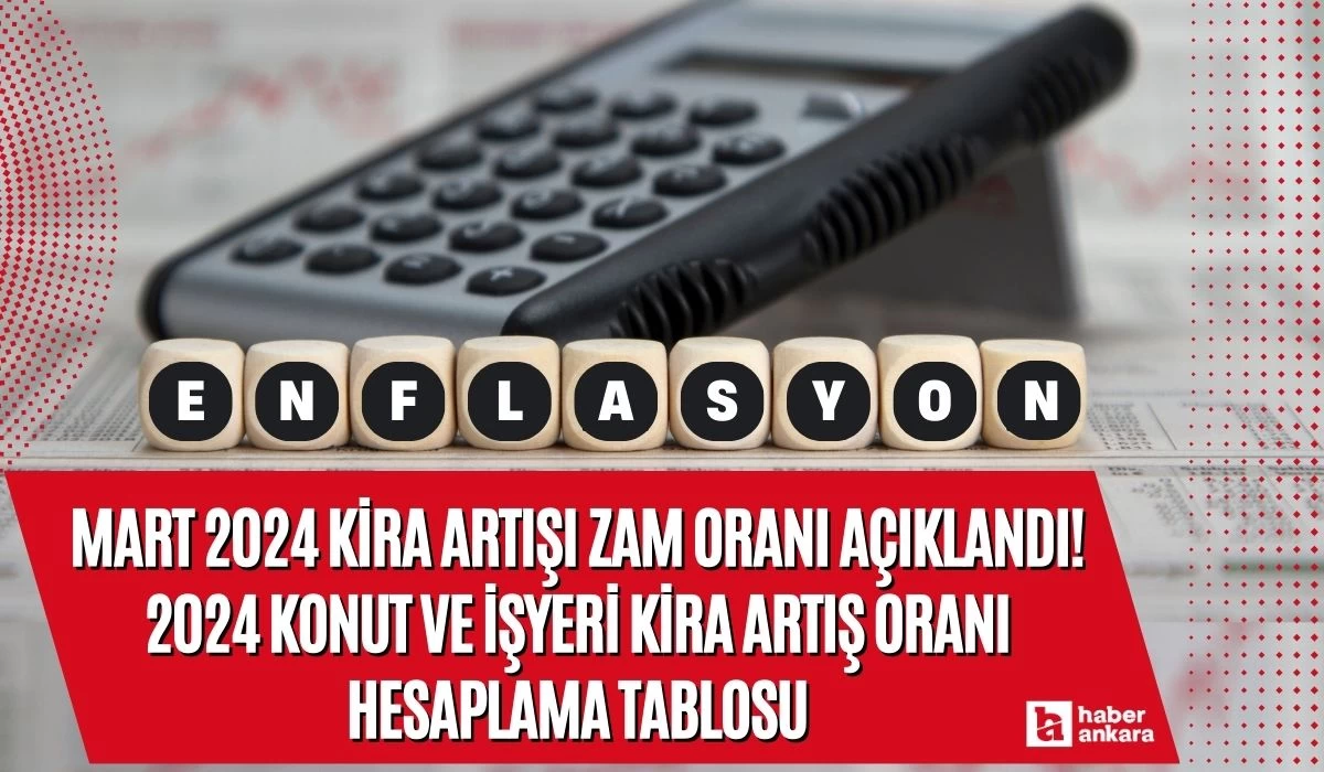 Mart 2024 kira artışı zam oranı açıklandı! 2024 konut ve işyeri kira artış oranı hesaplama tablosu