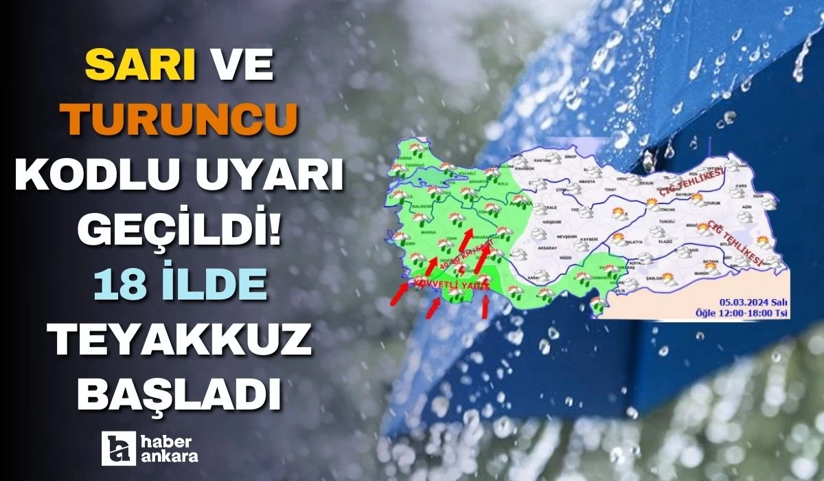 Böylesi ne görüldü ne duyuldu sarı ve turuncu kodlu uyarı geçildi! 18 ilde teyakkuz başladı Ankaralılar dikkat