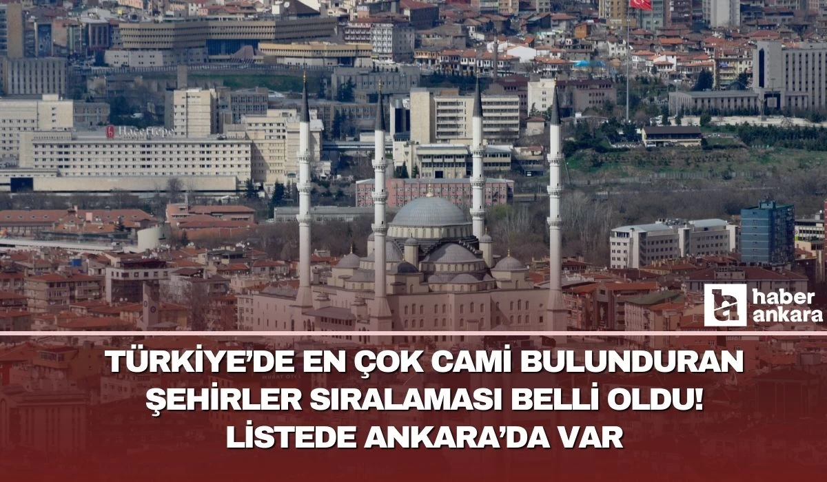 Türkiye'de en çok cami bulunan iller sıralaması açıklandı! Listede Ankara'da var