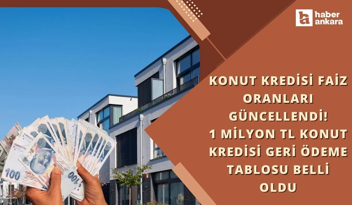 Konut kredisi faiz oranları güncellendi! 1 milyon TL konut kredisi geri ödemesi tablosu belli oldu