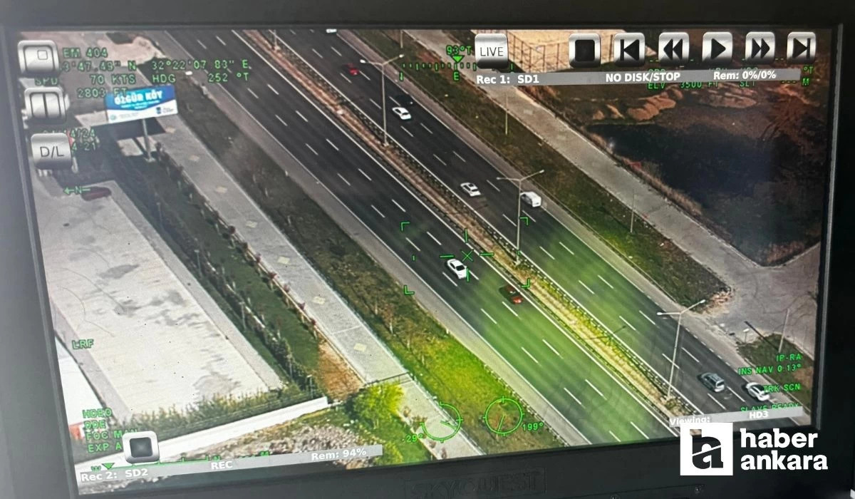 Bayram tatilinin son gününde Ankara'da trafik yoğunluğu helikopterle denetlendi!