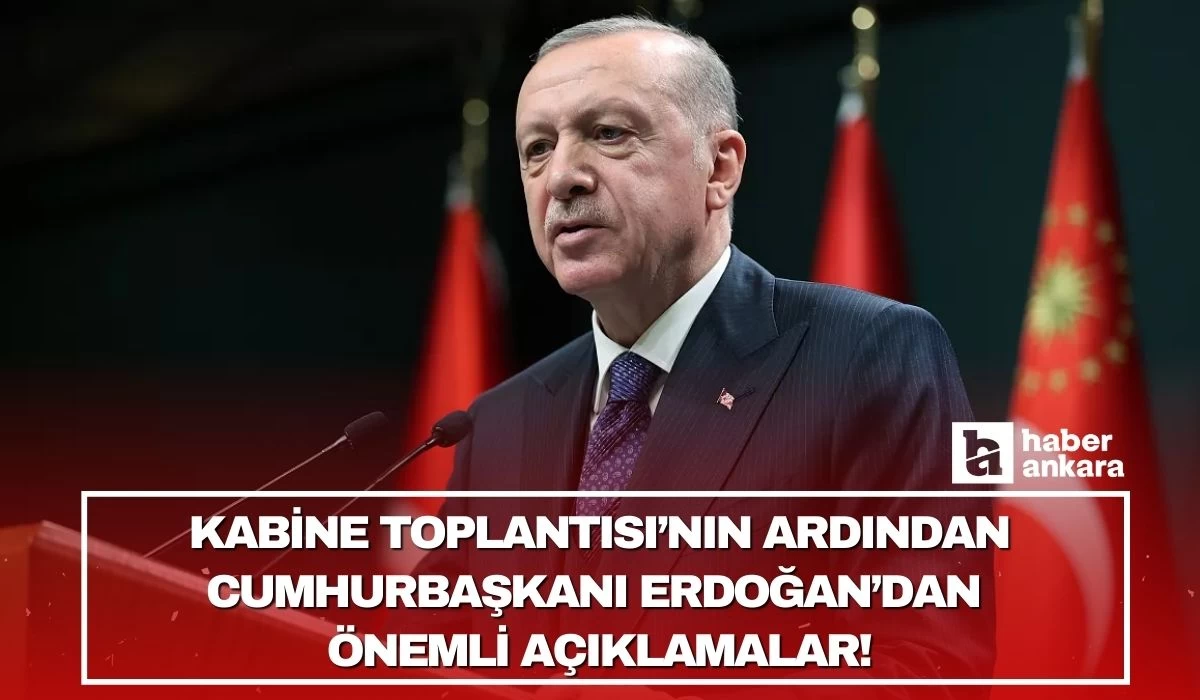 Kabine Toplantısı'nın ardından Cumhurbaşkanı Erdoğan'dan önemli açıklamalar!