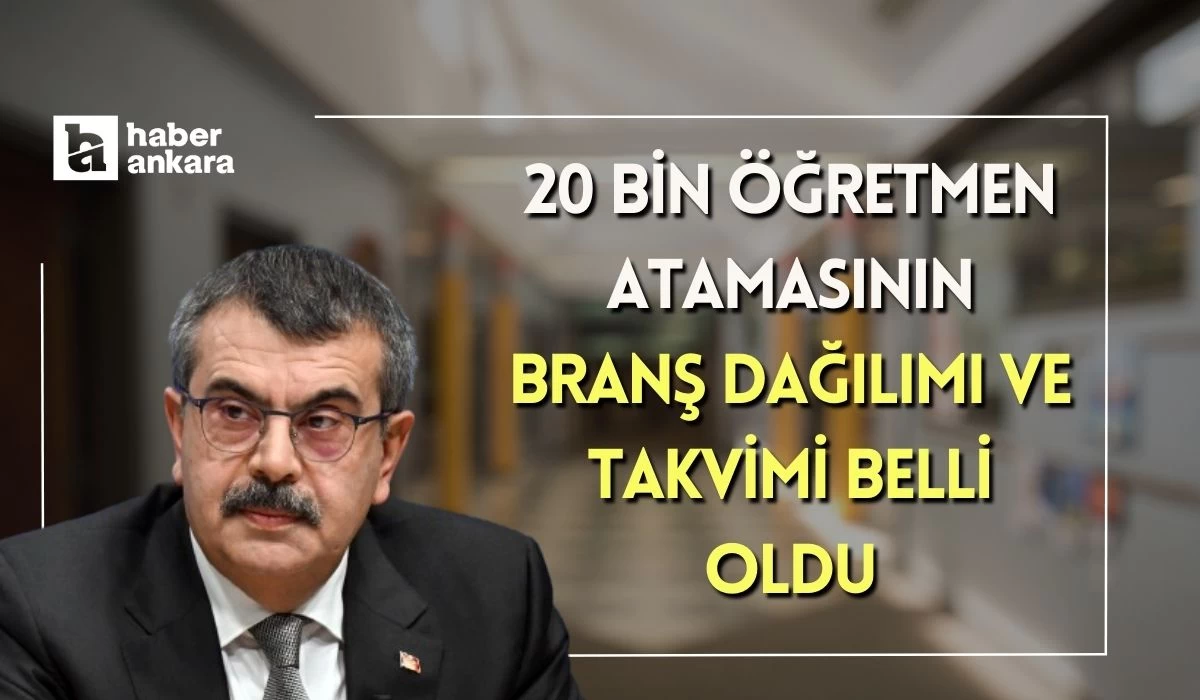 MEB 20 Bin Öğretmen Ataması Branş bazında dağılımlar ve atama takvimi belli oldu