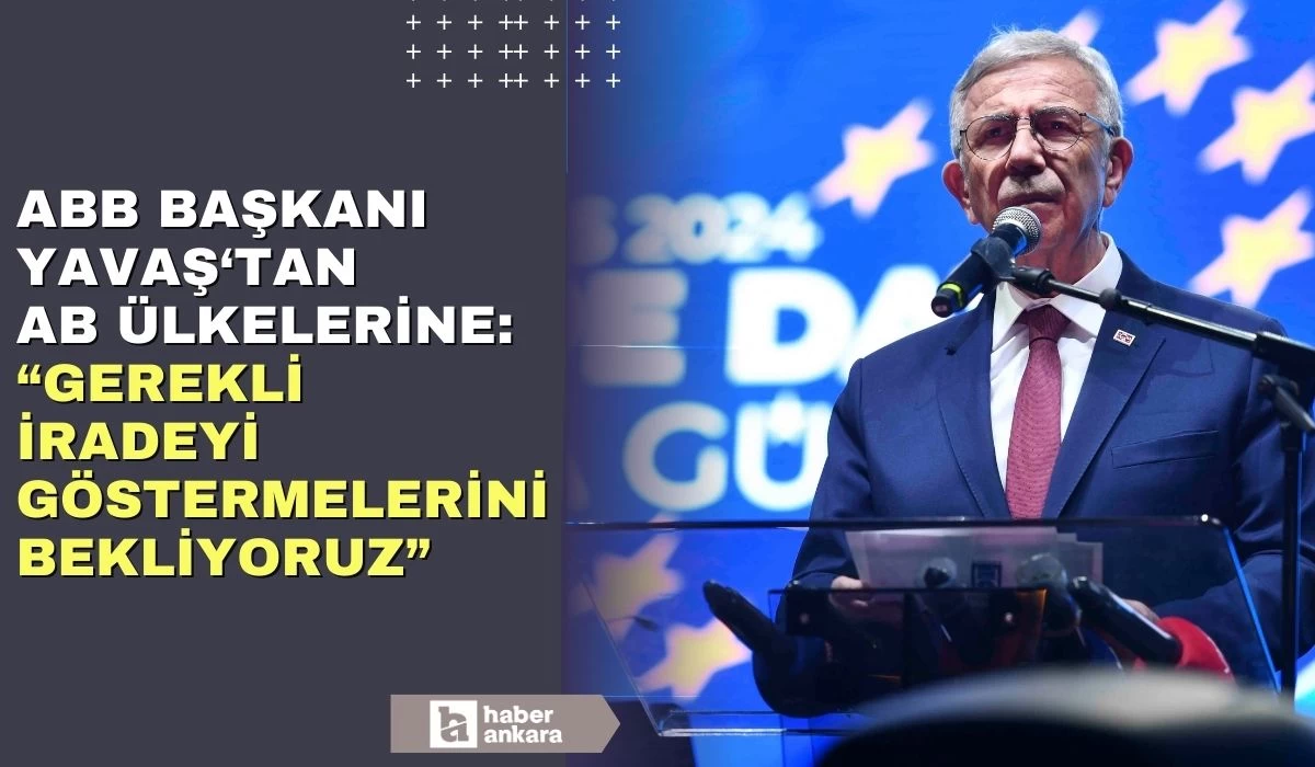 ABB Başkanı Mansur Yavaş AB ülkelerine seslendi "Gerekli iradeyi göstermelerini bekliyoruz"