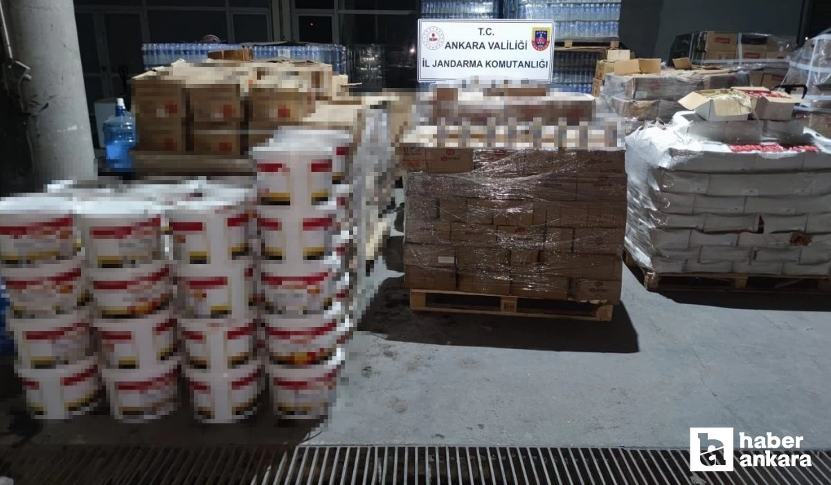 Ankara Yenimahalle'de 2 milyon 500 bin lira değerinde kaçak gıda maddesi ele geçirildi