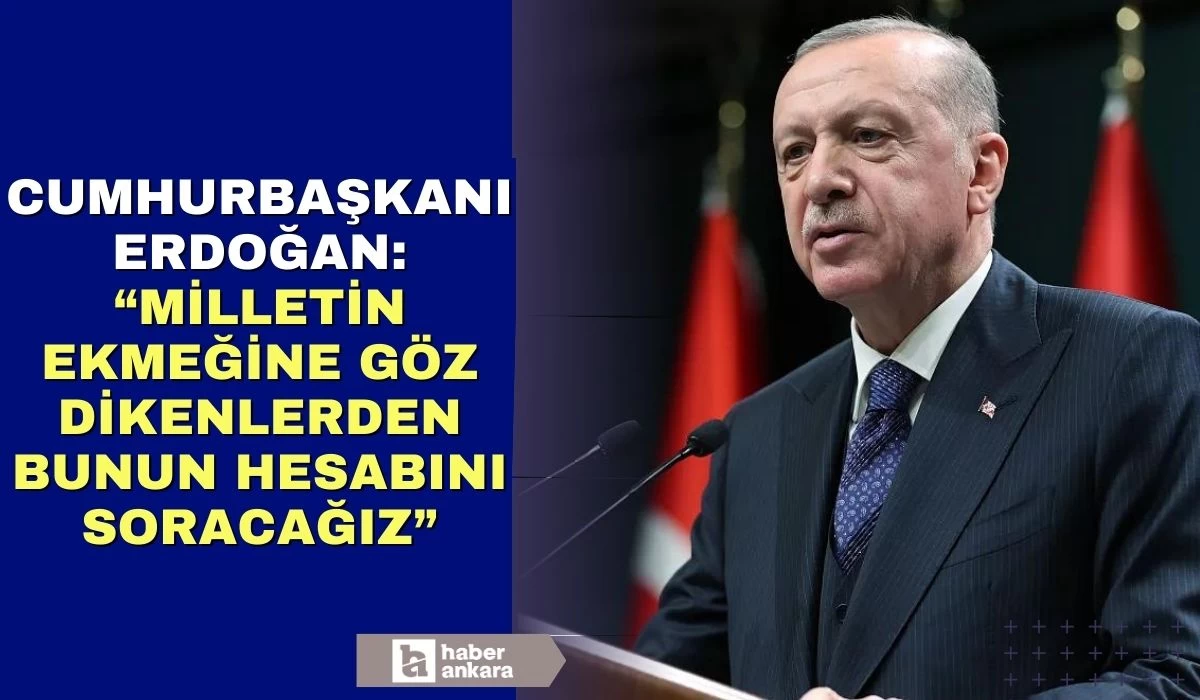 Cumhurbaşkanı Erdoğan "Milletin ekmeğine göz dikenlerden bunun hesabını soracağız"